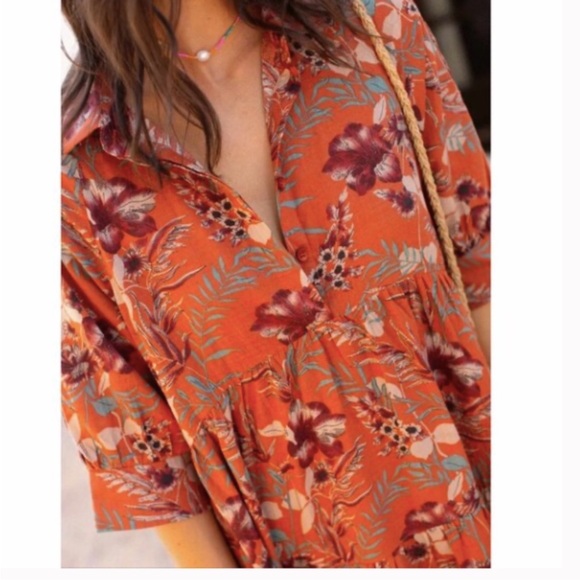 NWT Natural Life Rebecca Midi Dress Orange Floral Small - Picture 7 of 7